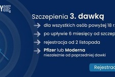 3. dawka szczepień przeciwko COVID-19 dostępna dla wszystkich osób pełnoletnich