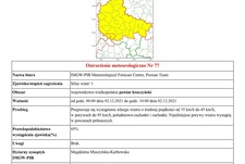 Ostrzeżenie meteorologiczne - silny wiatr 