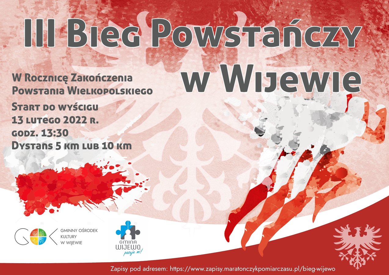 plakat dotyczący III biegu Powstańczego w Wijewie