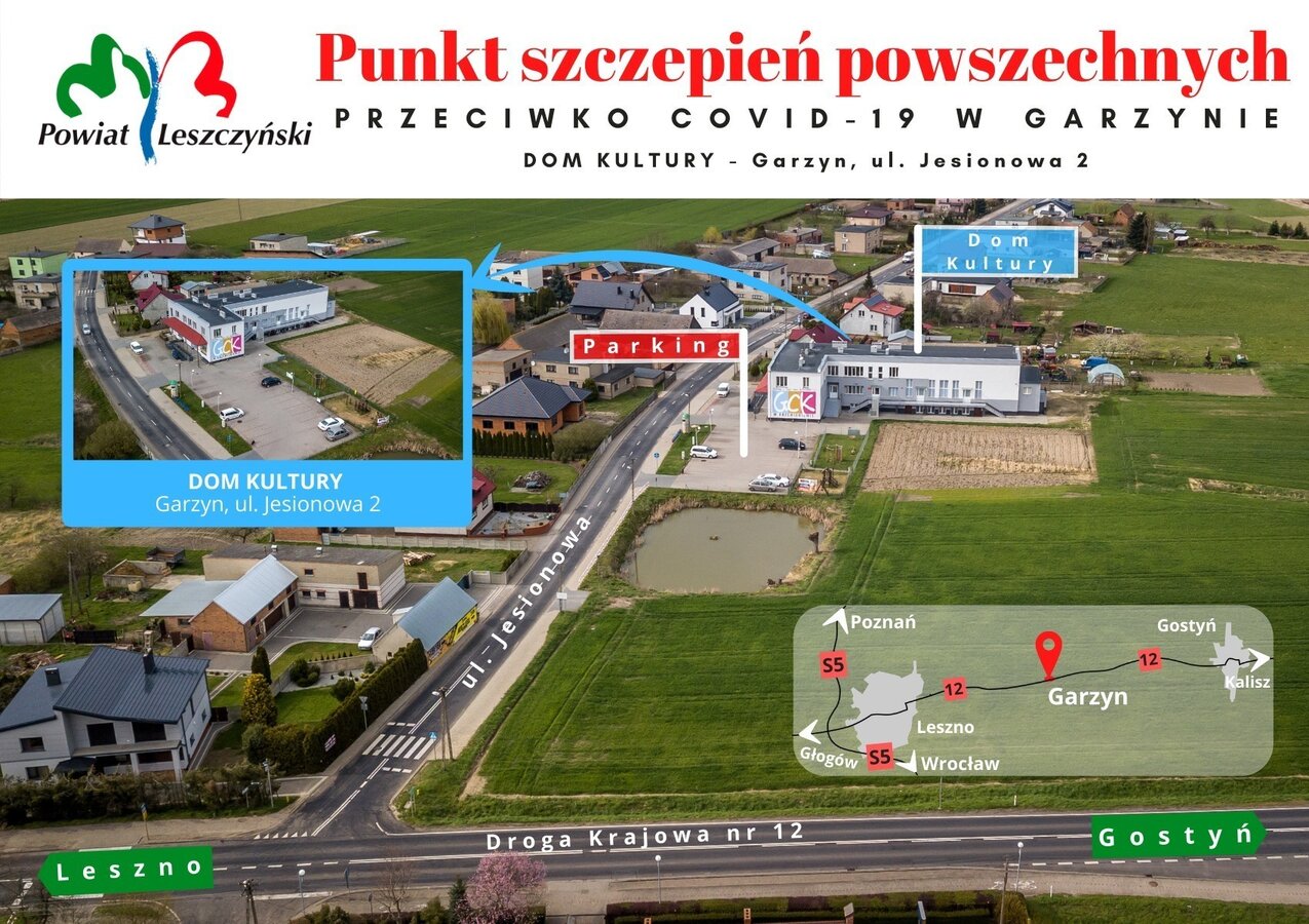 plakat dotyczący szczepień w Garzynie