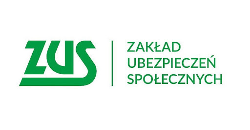 logo zus, zielony napis na białym tle