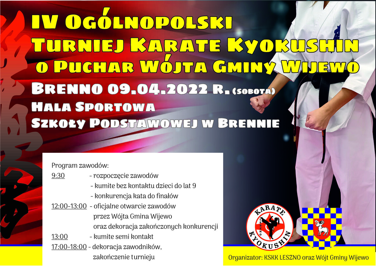 plakat zawodów z karate