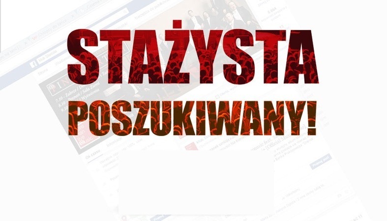 plakat dotyczący poszukiwania stażysty 