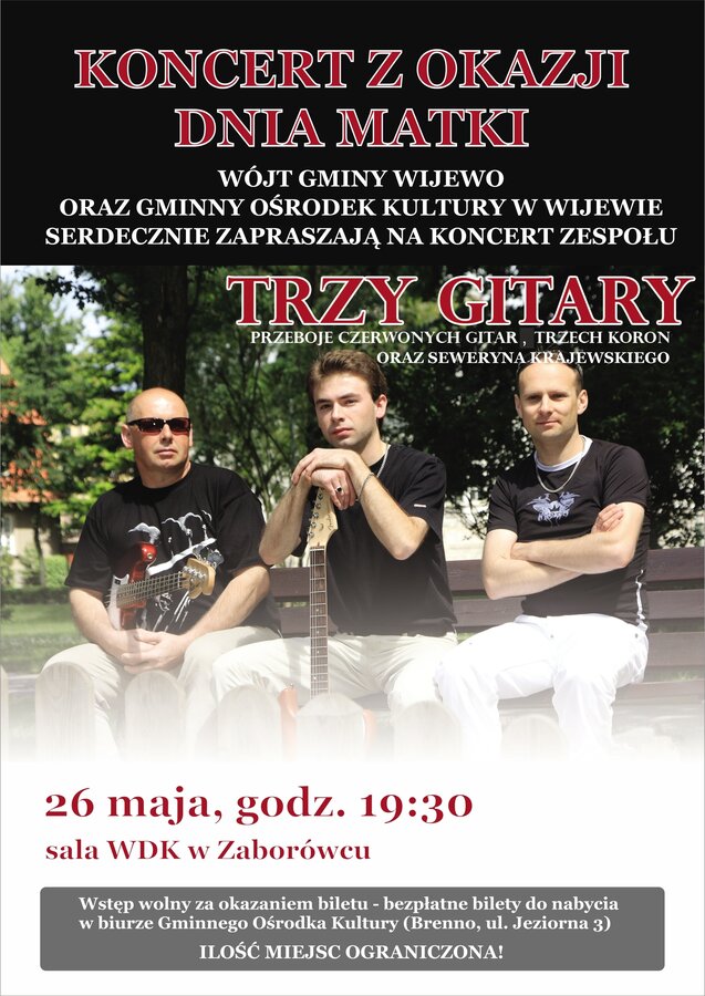 plakat zespołu trzy gitary