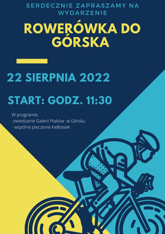plakat informujący o wycieczce rowerowej do Górksa