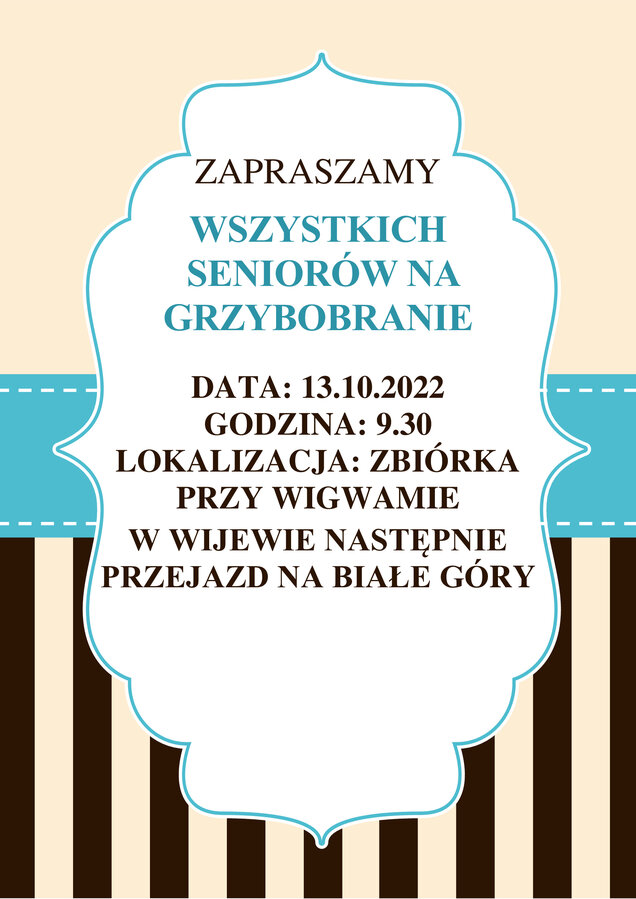 plakat o grzybobraniu