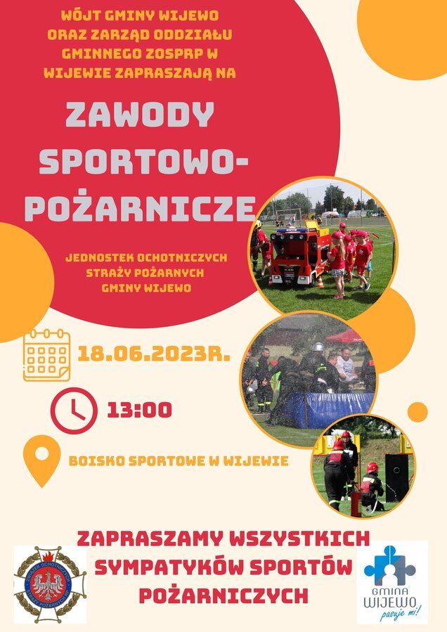 plakat promujący zawody sportowo-pożarnicze