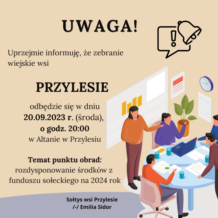 plakat zebrania wiejskiego