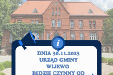 30.11.2023 Urząd Gminy Czynny od godziny 8:00