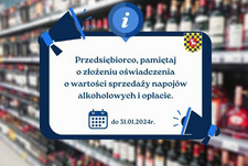 Oświadczenia o wartości sprzedaży napojów alkoholowych i opłacie.