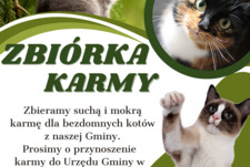 Zbiórka karmy dla kotów z naszej Gminy