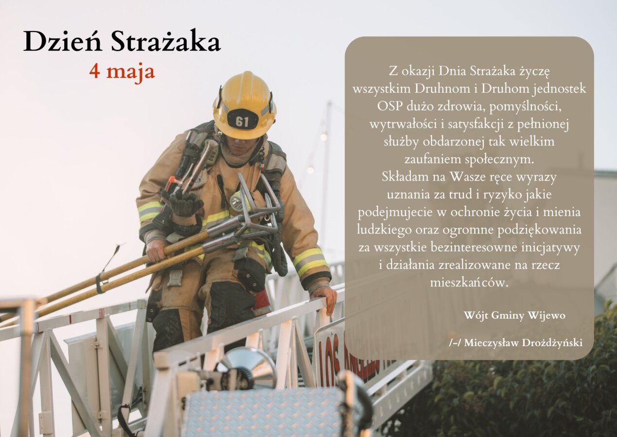 strażak na drabinie