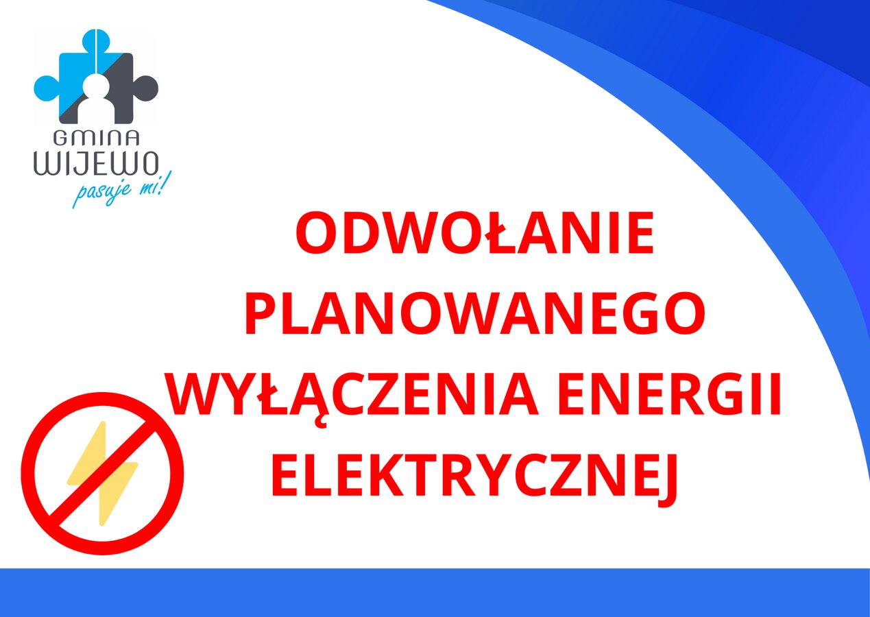 Informacja odwołane wyłączenie prądu